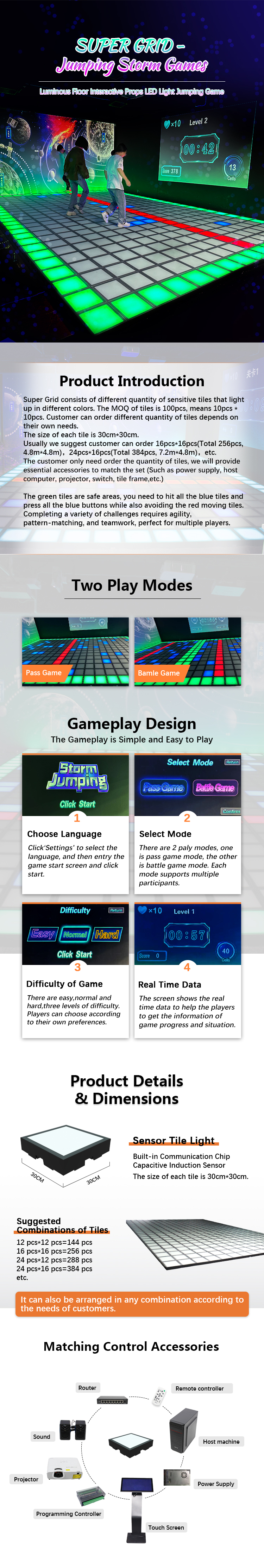 Super Grid Interactive Jumping Games