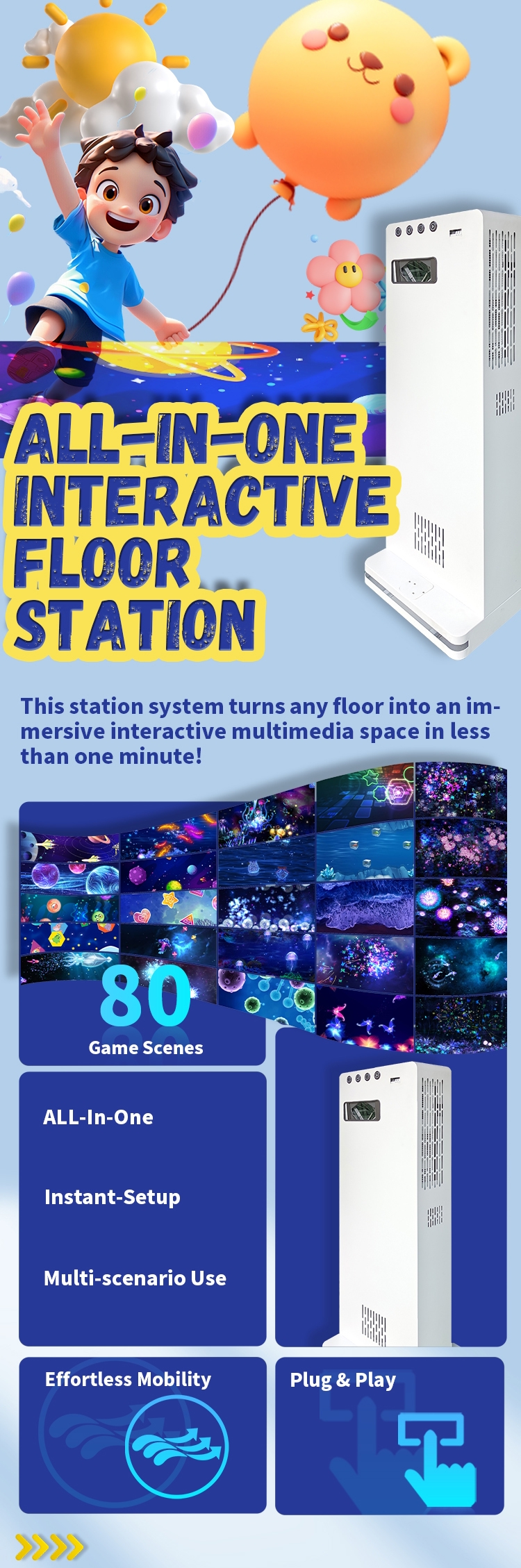 All-In-One Interactive Floor Station -ZS Interactive Solutions